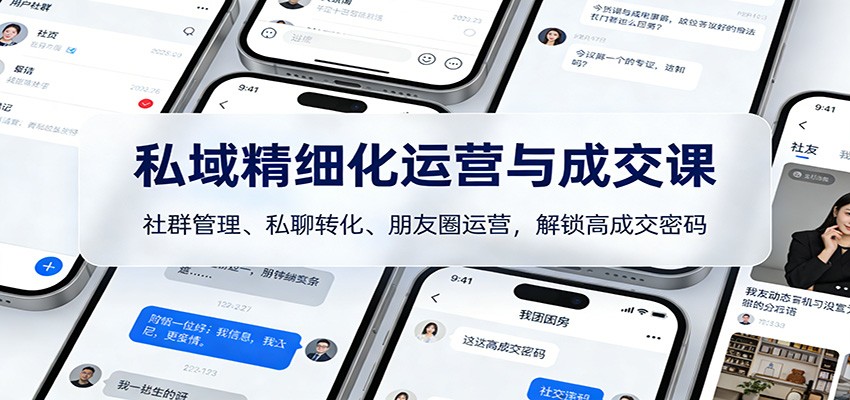 私域精细化运营与成交课：社群管理、私聊转化、朋友圈运营，解锁高成交密码-知创网