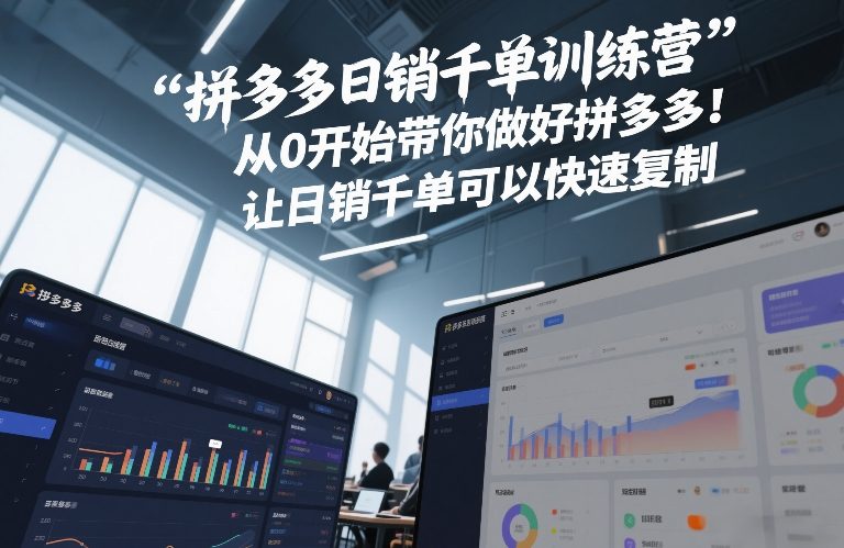 拼多多日销千单训练营,从0开始带你做好拼多多,让日销千单可以快速复制(更新26年1月)-知创网