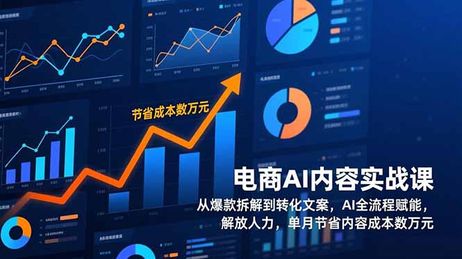 电商AI内容实战课，从爆款拆解到转化文案，AI全流程赋能，解放人力，单月节省内容成本数万元-知创网