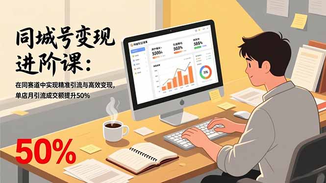 同城号变现进阶课：在同城赛道中实现精准引流与高效变现，单店月引流成交额提升50%-知创网