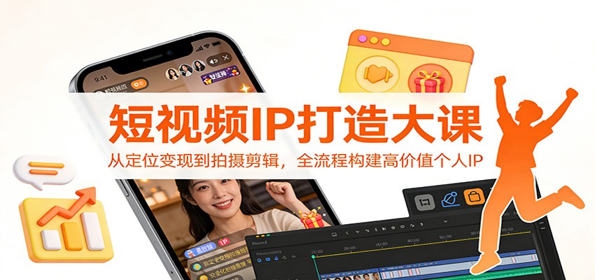 短视频IP打造大课:从定位变现到拍摄剪辑,全流程构建高价值个人IP-知创网