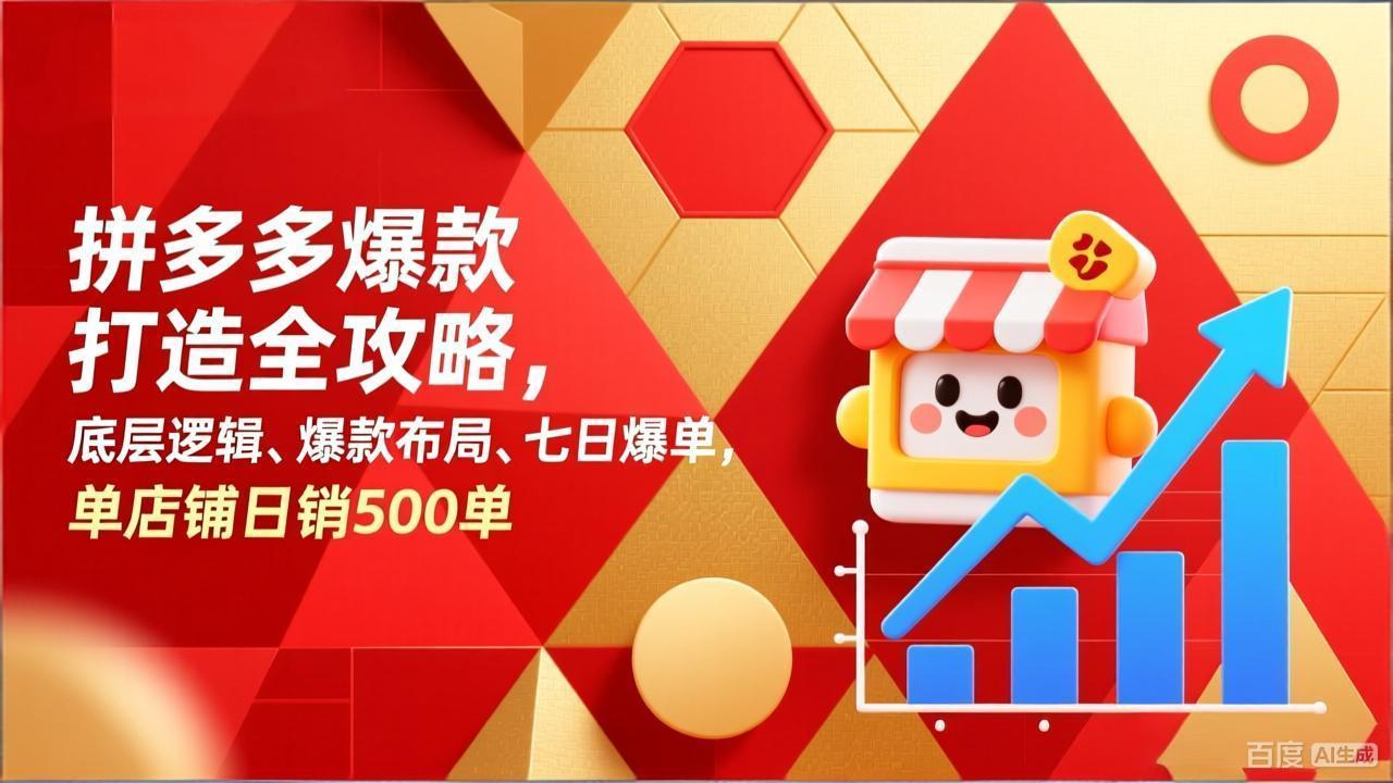 拼多多爆款打造全攻略，底层逻辑、爆款布局、七日爆单，单店铺日销500单-知创网
