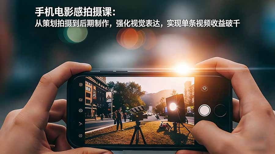 手机电影感拍摄课：从策划拍摄到后期制作，强化视觉表达，实现单条视频收益破千-知创网