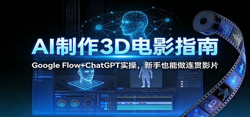 AI制作3D电影指南：Google Flow+ChatGPT实操，新手也能做连贯影片-知创网
