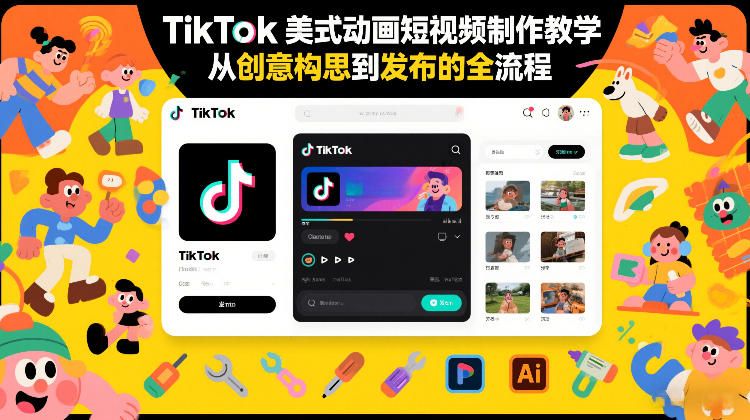 TikTok美式动画短视频制作教学，从创意构思到发布的全流程-知创网