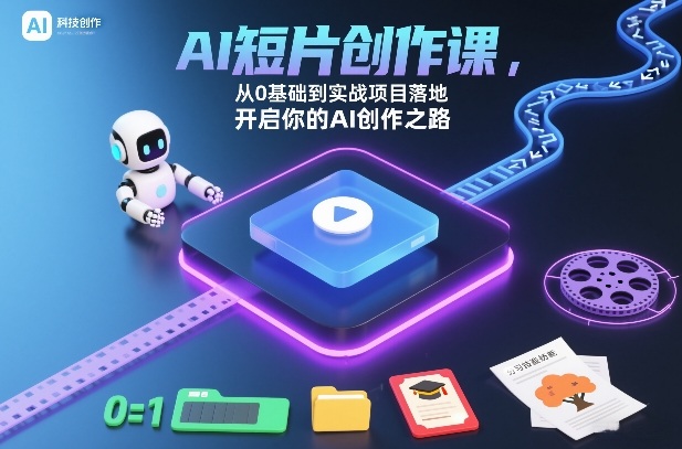 AI短片创作课,从0基础到实战项目落地,开启你的AI创作之路-知创网