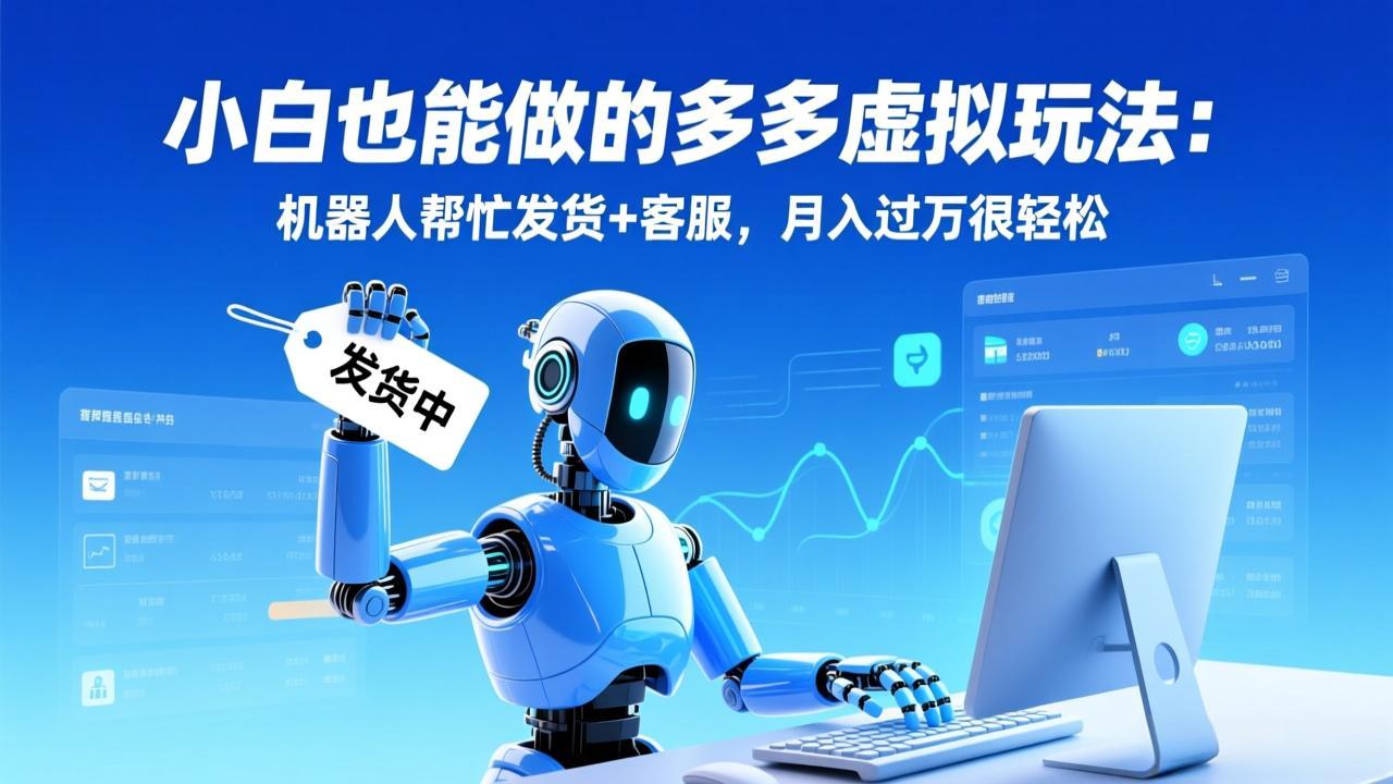 小白也能做的多多虚拟玩法：机器人帮忙发货+客服，月入过万很轻松-知创网