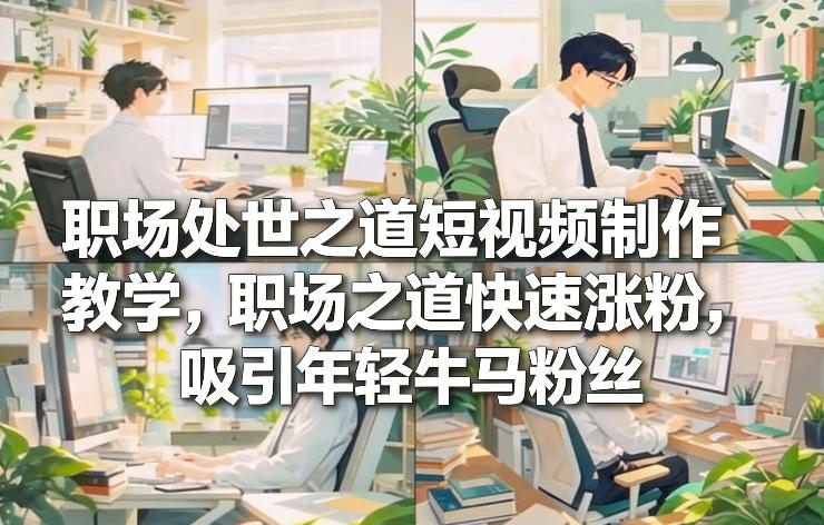 职场处世之道短视频制作教学，职场之道快速涨粉，吸引年轻牛马粉丝-知创网