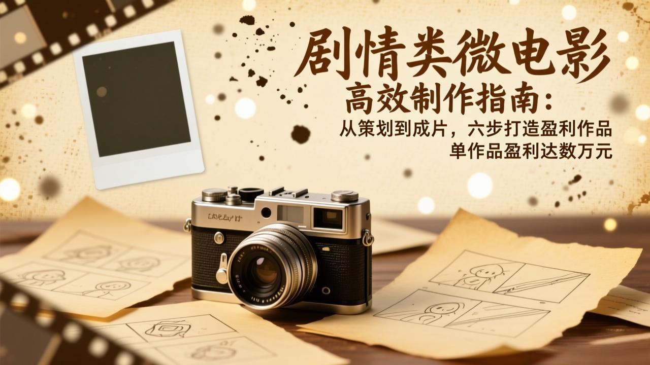 剧情类微电影高效制作指南：从策划到成片，六步打造盈利作品，单作品盈利达数万元-知创网