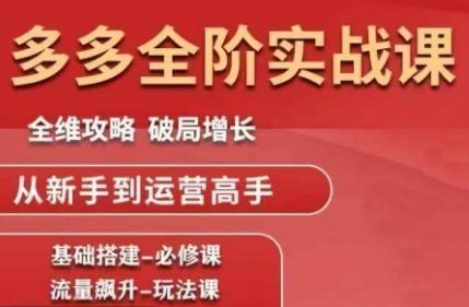 大炮·拼多多全阶实战课程(更新2026)-知创网