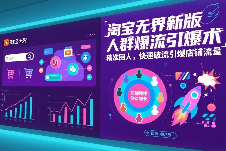 淘宝无界新版人群爆流引爆术,精准圈人,快速破流引爆店铺流量-知创网
