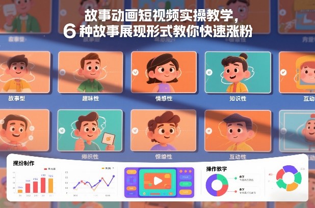 故事动画短视频实操教学，6种故事展现形式教你快速涨粉-知创网