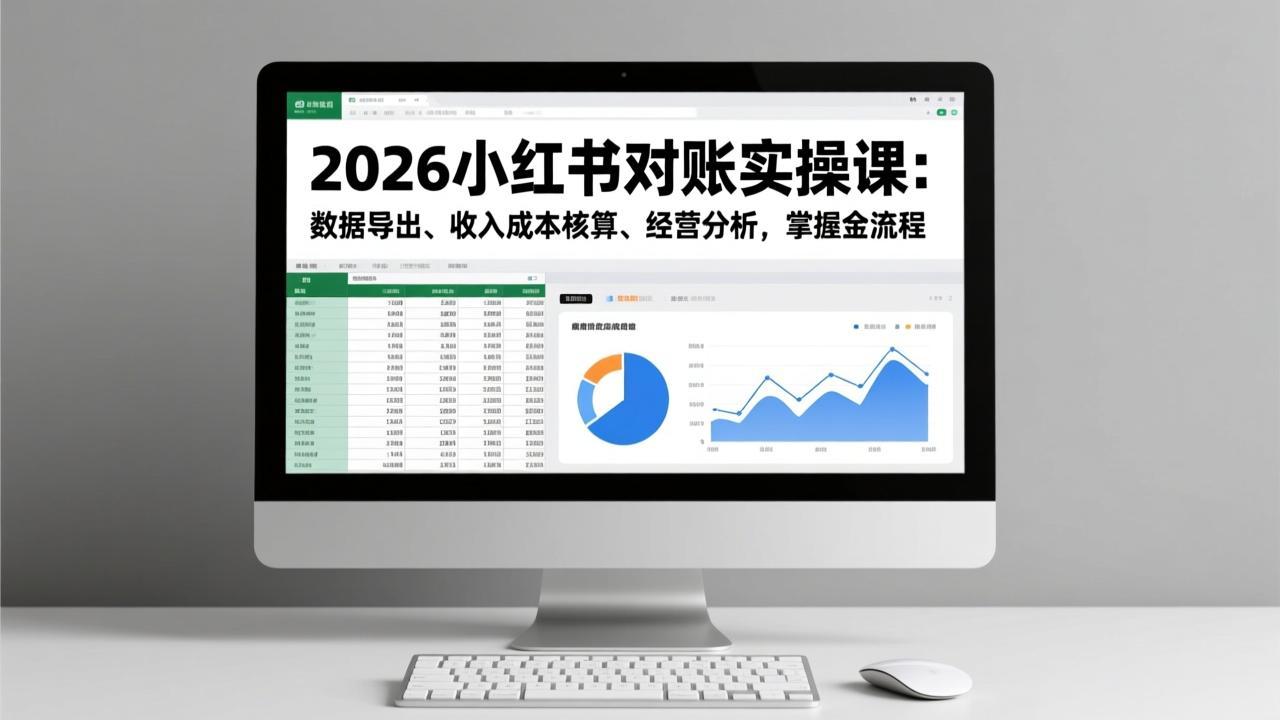 2026小红书对账实操课：数据导出、收入成本核算、经营分析，掌握全流程-知创网