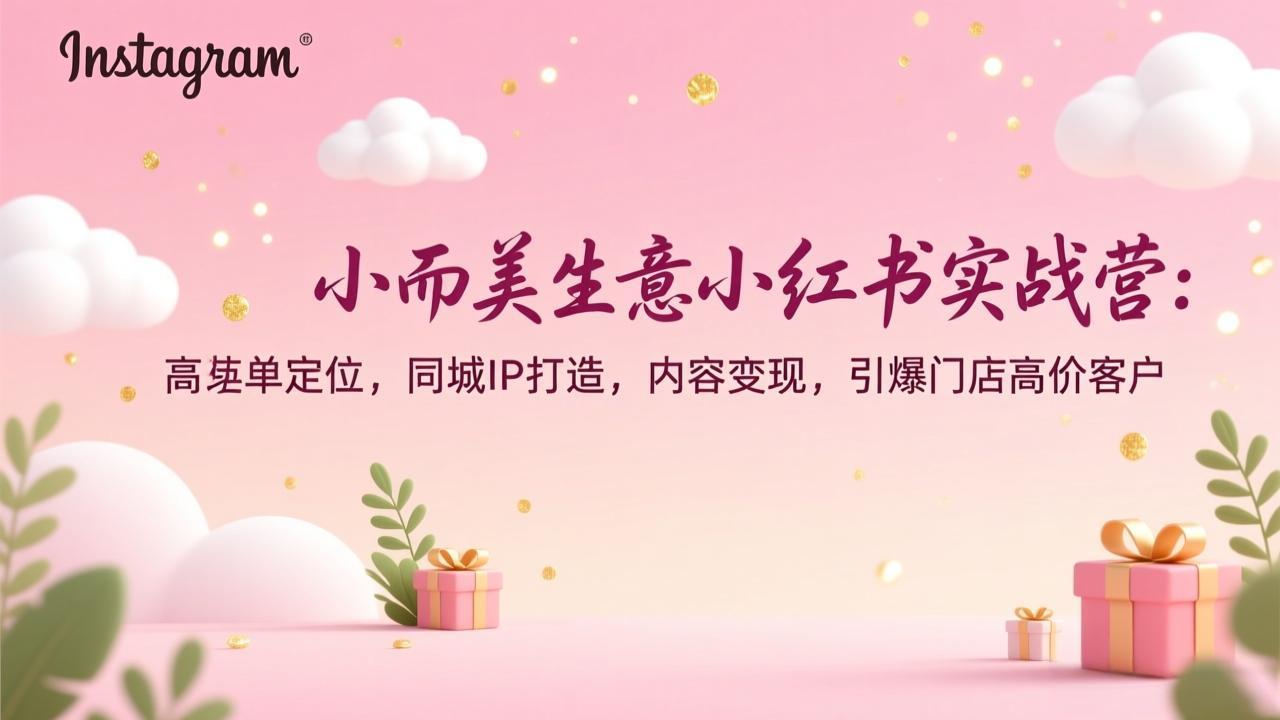 小而美生意小红书实战营：高客单定位，同城IP打造，内容变现，引爆门店高价客户-知创网