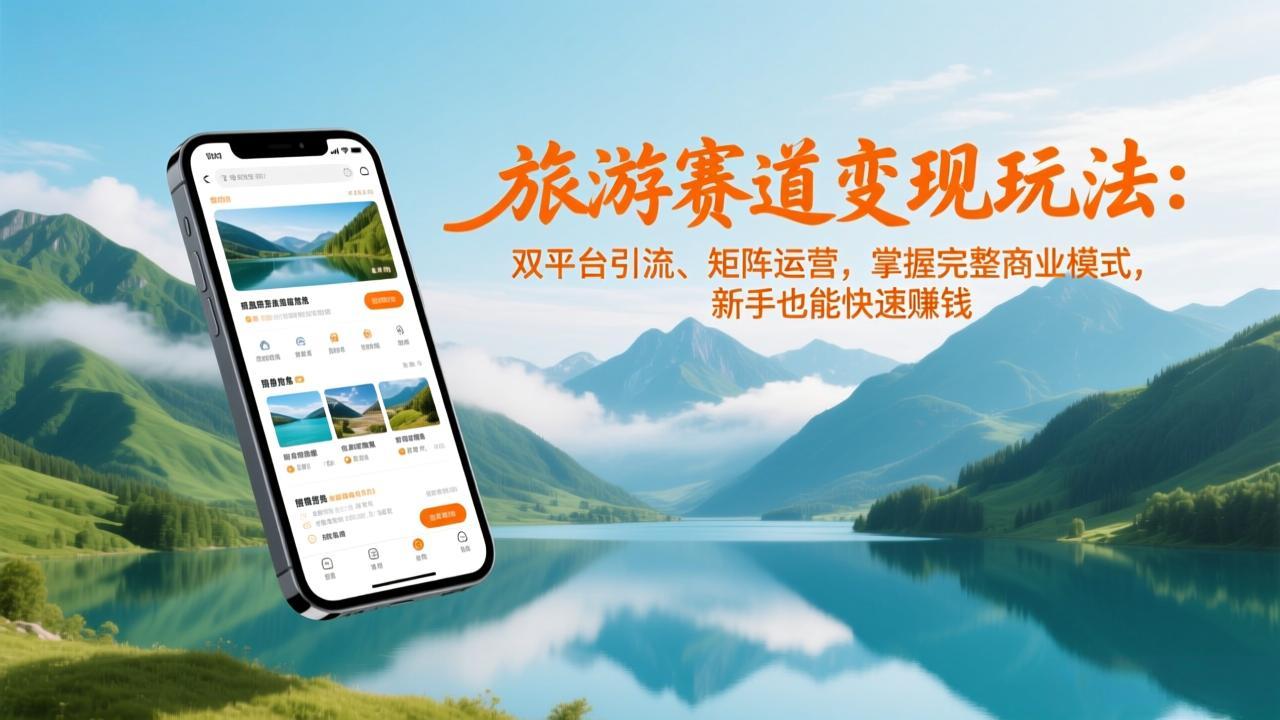 旅游赛道变现玩法：双平台引流、矩阵运营，掌握完整商业模式，新手也能快速赚钱-知创网