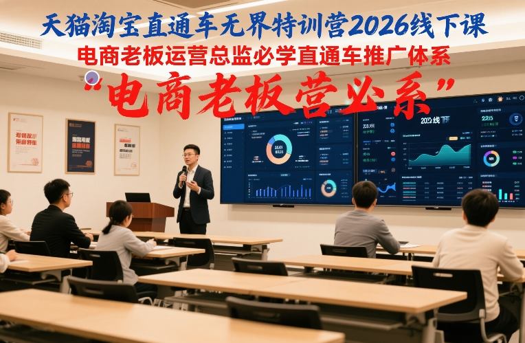 天猫淘宝直通车无界特训营2026线下课,电商老板运营总监必学直通车推广体系-知创网