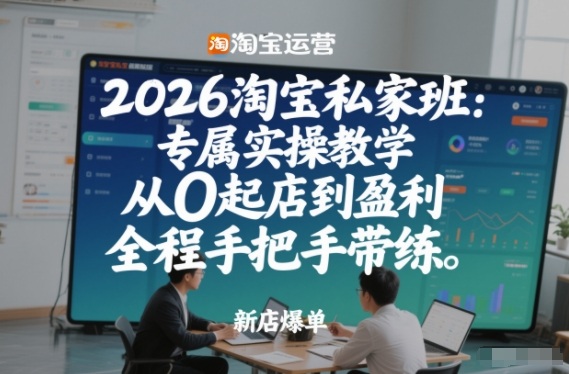 2026淘宝私家班：专属实操教学，从0起店到盈利，全程手把手带练-知创网