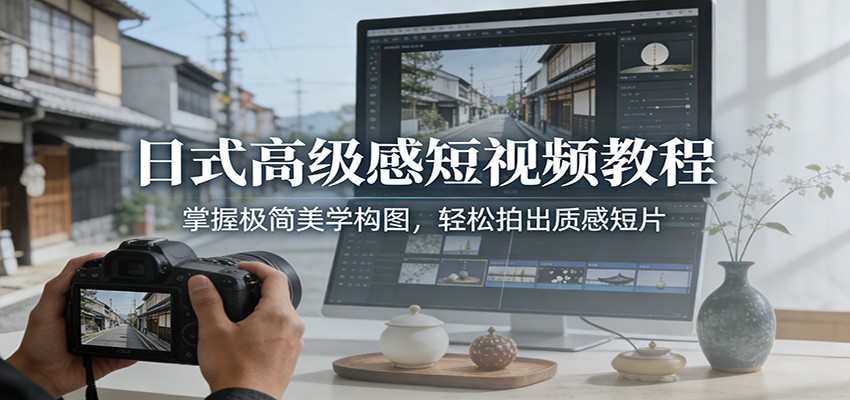 日式高级感短视频教程:掌握极简美学构图,轻松拍出质感短片-知创网