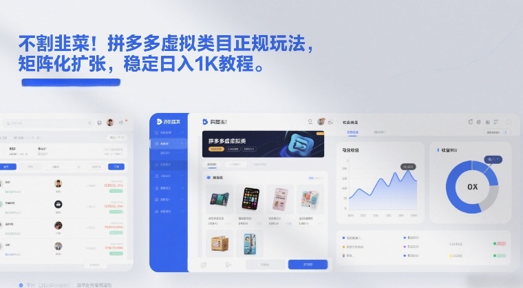 不割韭菜!拼多多虚拟类目正规玩法,矩阵化扩张,稳定日入1K教程【揭秘】-知创网