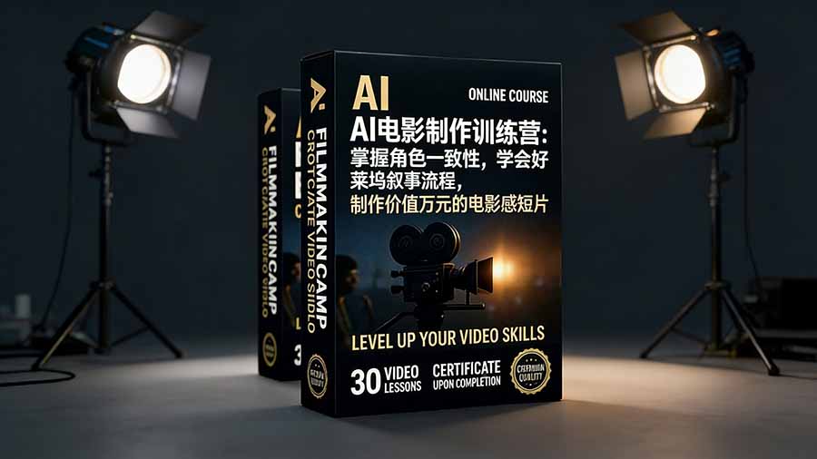 AI电影制作训练营：掌握角色一致性，学会好莱坞叙事流程，制作价值万元的电影感短片-知创网