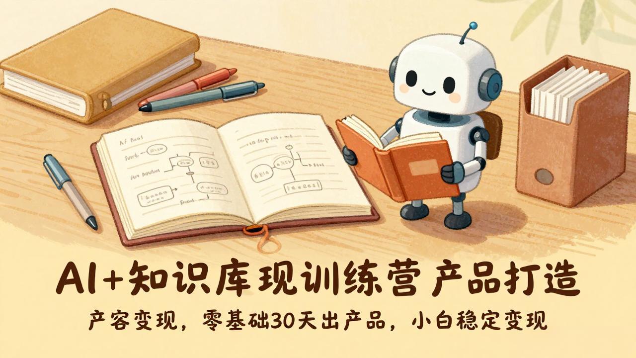 AI+知识库变现训练营，产品打造、内容创作、全平台变现，零基础30天出产品，小白稳定变现-知创网