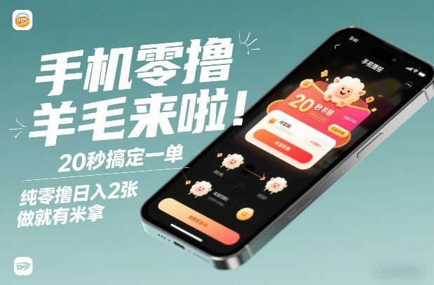 手机零撸薅羊毛来啦！20秒搞定一单，纯零撸日入2张，做就有米拿【揭秘】-知创网