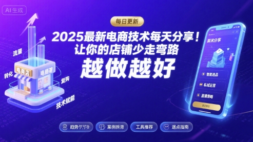 2025最新电商技术每天分享,让你的店铺少走弯路,越做越好(更新26年01月)-知创网