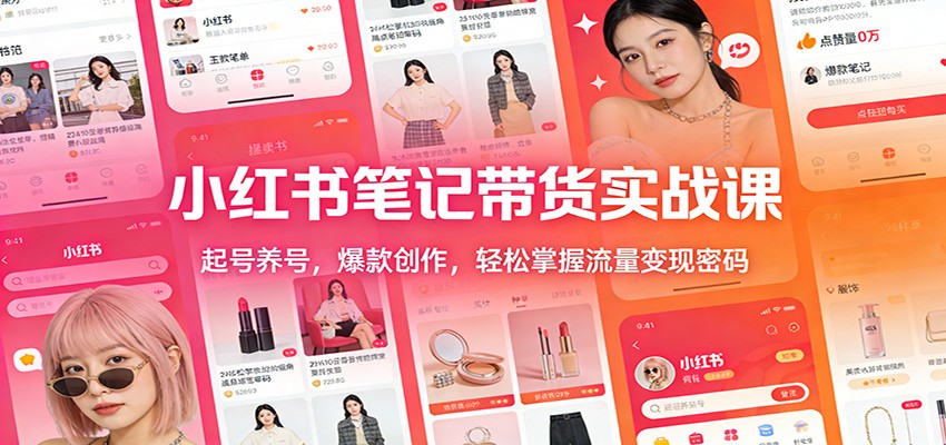 小红书笔记带货实战课：起号养号，爆款创作，轻松掌握流量变现密码-知创网