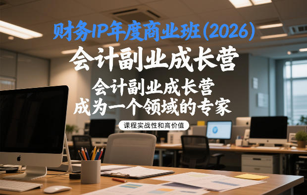 财务IP年度商业班(2026),会计副业成长营,成为一个领域的专家-知创网